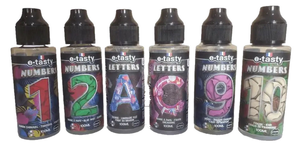 Liquide fruité Numbers et Letters